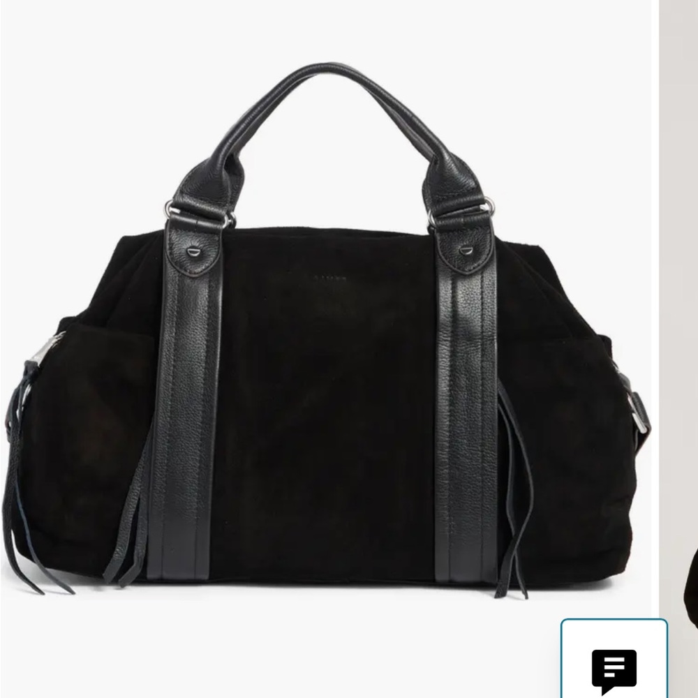 Aimee Kestenberg Black Suede and Leather Satchel
